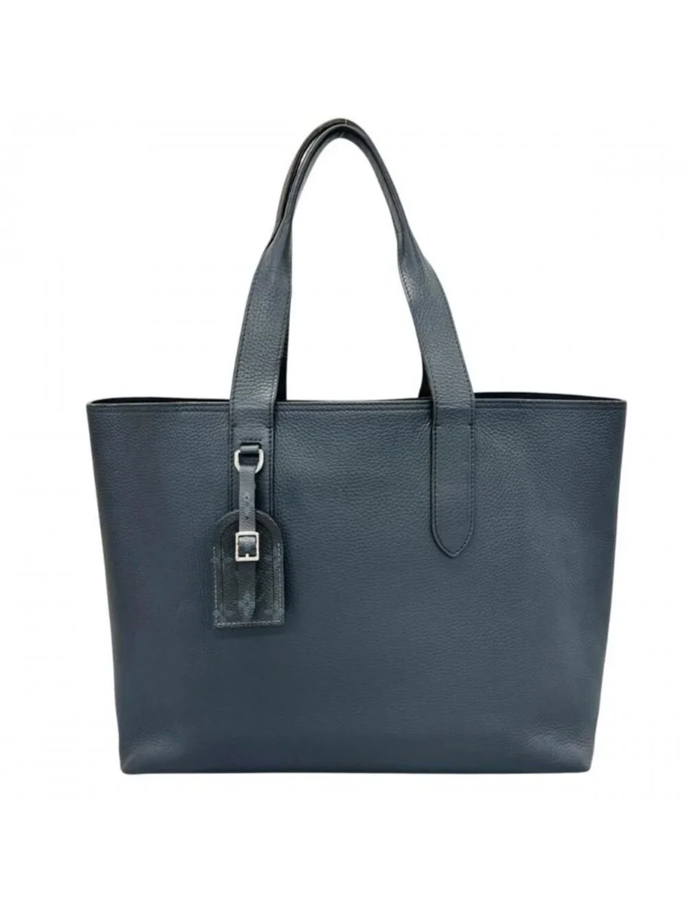Louis Vuitton Tote Cabas Voyage NV Shoulder Bag Taurillon Navy Silver